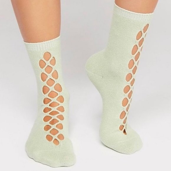 Free people Accessories - NEW Free people Bonjour sage green cut out socks